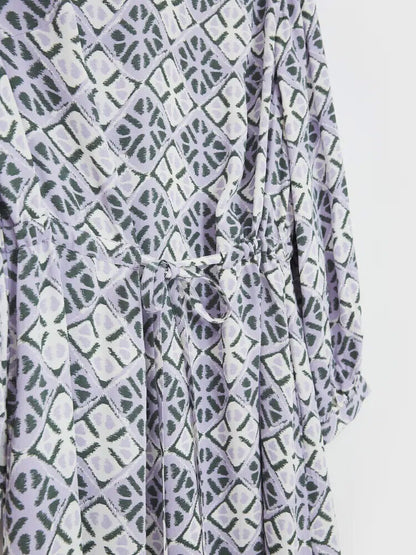 EX White Stuff Purple Multi Leo Geometric Print Midi Dress 8, 12, 14 RRP £75