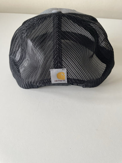 Carhartt Grey/Black Force Cap Canvas Mesh Back Graphic Dog Logo Workwear Cap2