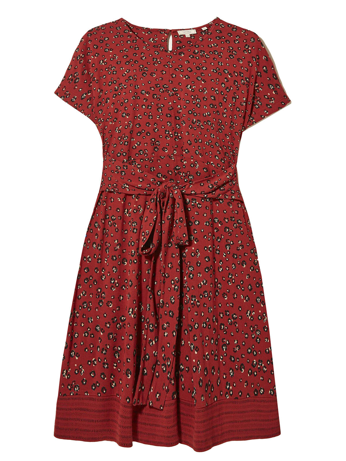EX Fat Face Brick Red Erin Animal Jersey Dress Sizes 10, 12, 14, 16 RRP £46