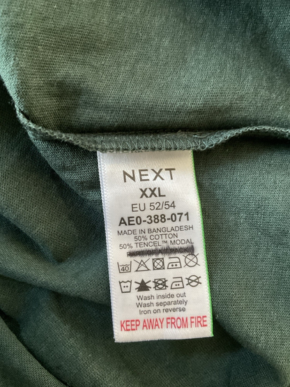Dark Green Cotton Modal Slouch V-Neck T-Shirt Size 2XL3