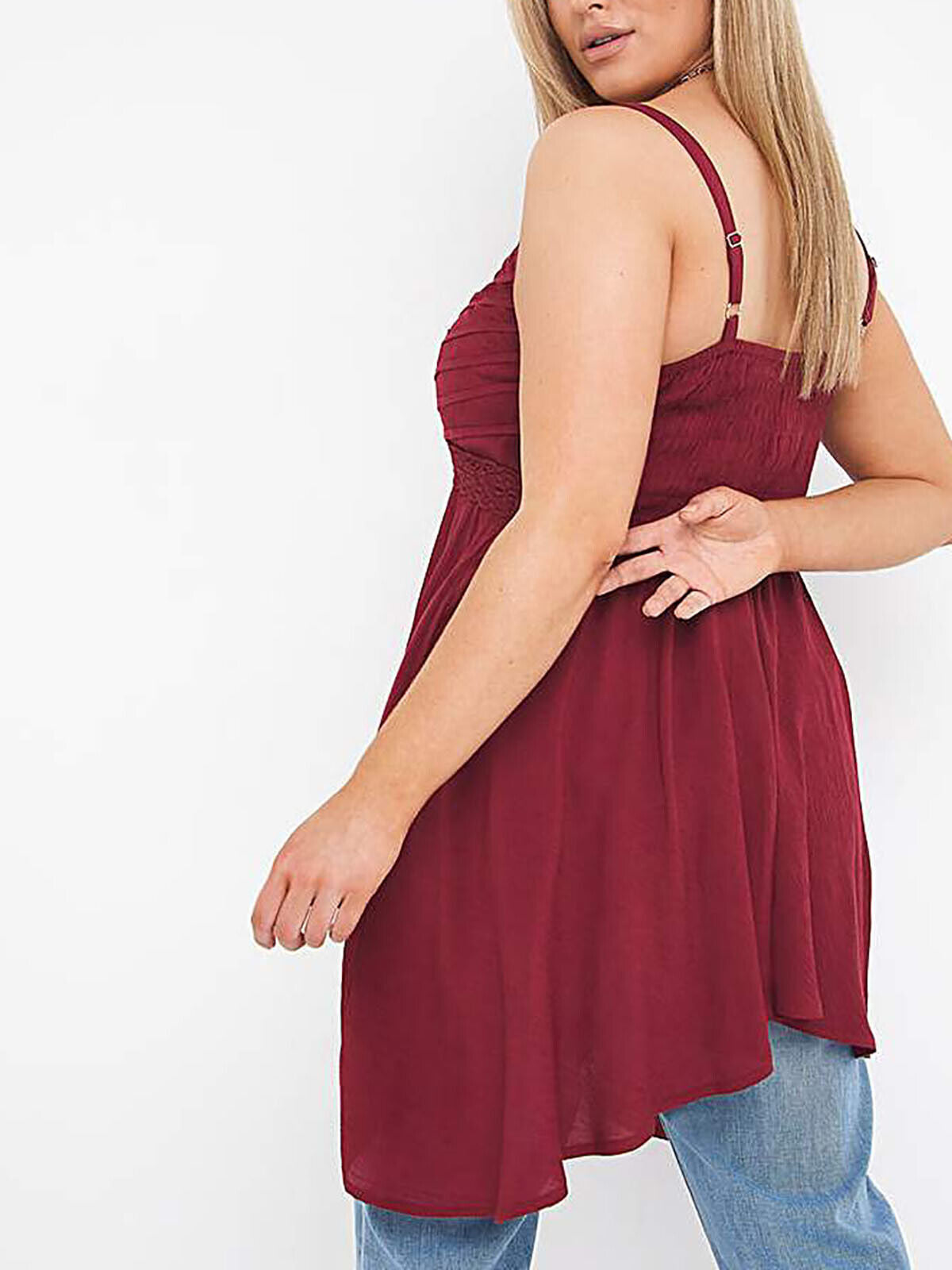 Joe Browns Claret Woven Front Longline Tunic in Sizes 16 or 26 RRP £40