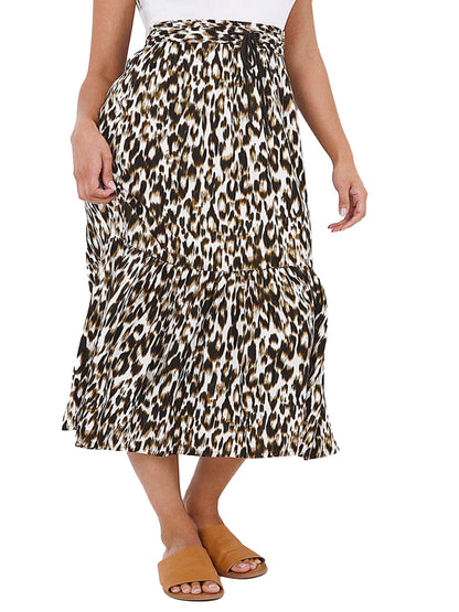 JD Williams Multi Tie Waist Animal Print Skirt Sizes 14 18 20 22 24 26 28 30 32