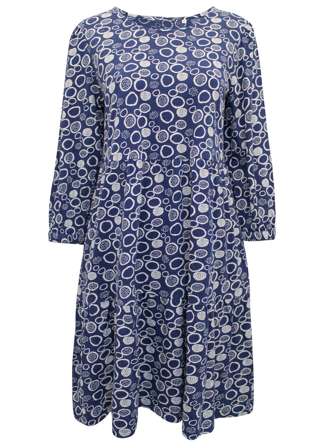 EX Seasalt Navy Heron Dip Tiered Jersey Circle Dress 12 14 16 18 20 22 RRP£59.95