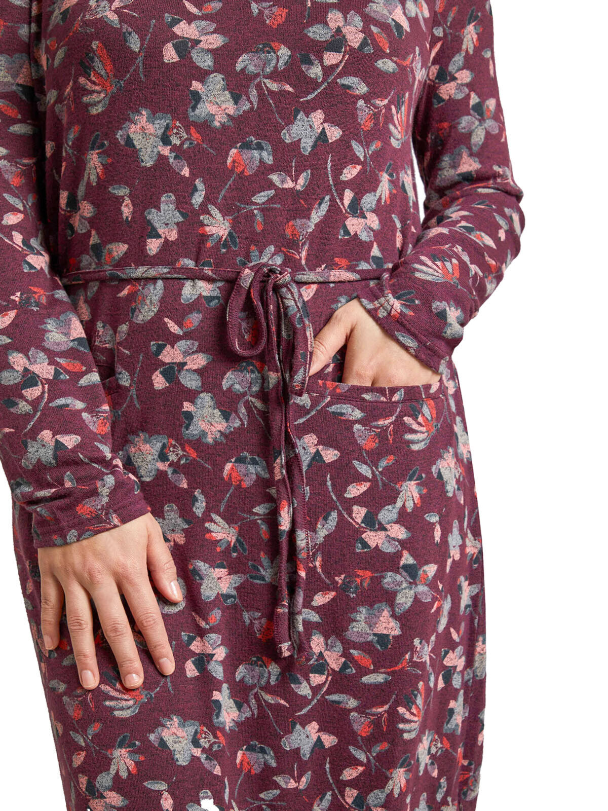 Weird Fish Burgundy Sydney Printed Marl Dress in Sizes 10, 12, 16, 18 RRP £45