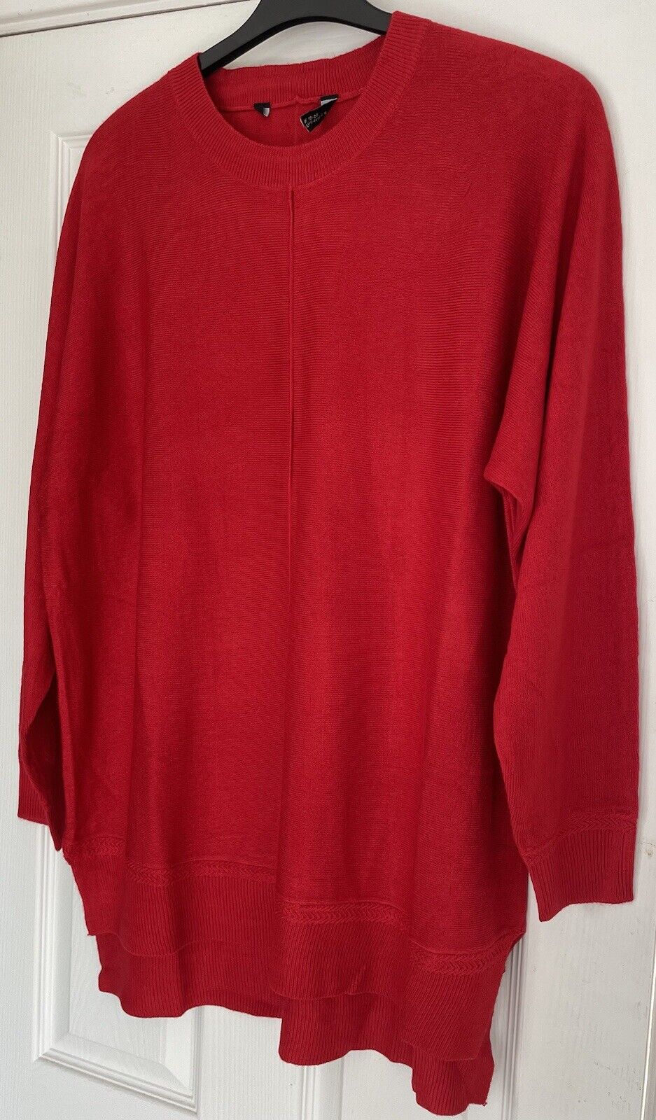 Curve Red Front Seam Detail Knitted Jumper Sizes 18/20, 22/24, 26/28, 30/32