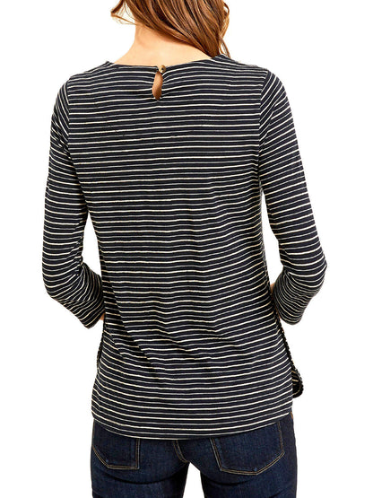 EX Fat Face Navy Tulip Sparkle Stripe Top in Sizes 10 or 12 RRP £36