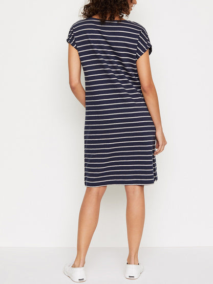 EX WHITE STUFF Navy Day To Day Stripe Jersey Dress in Sizes 10, 12, 14 RRP £55