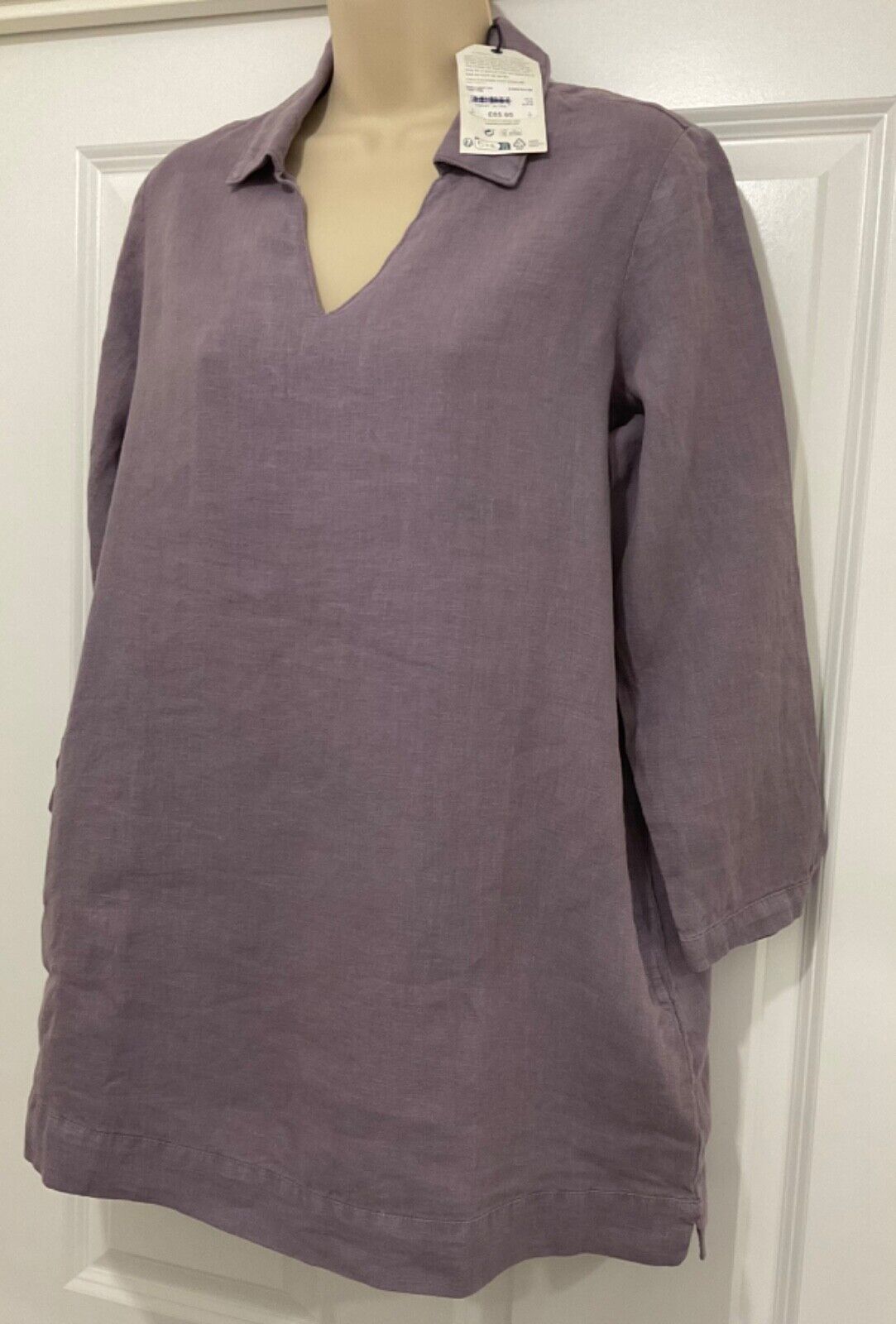 EX Seasalt Purple Shallow Layers Linen Tunic Grape Thistle Sizes 8-20 RRP £65.95