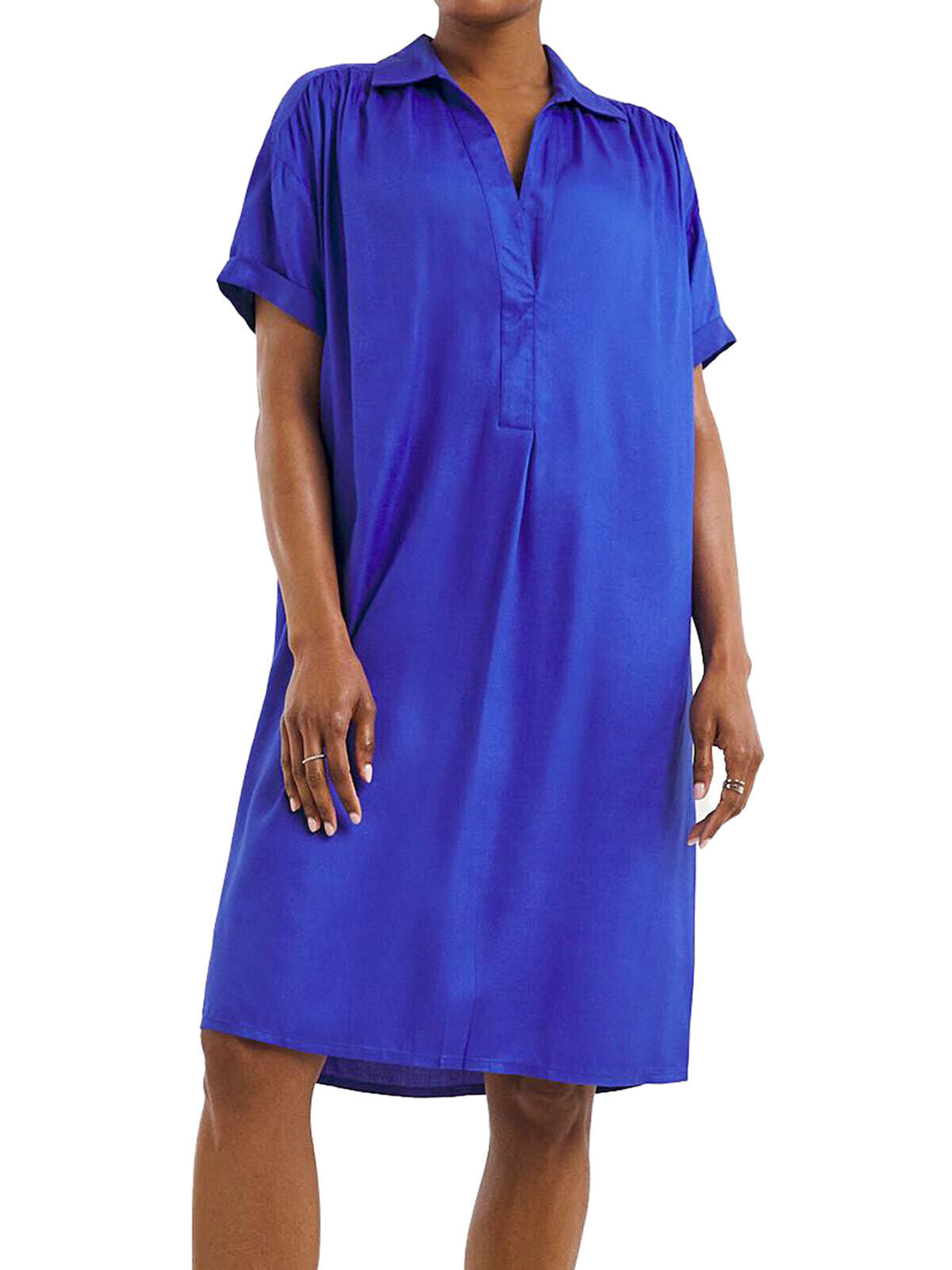 JD Williams Cobalt Viscose Twill Relaxed Shirt Dress Sizes 10, 14, 18, 24, 32