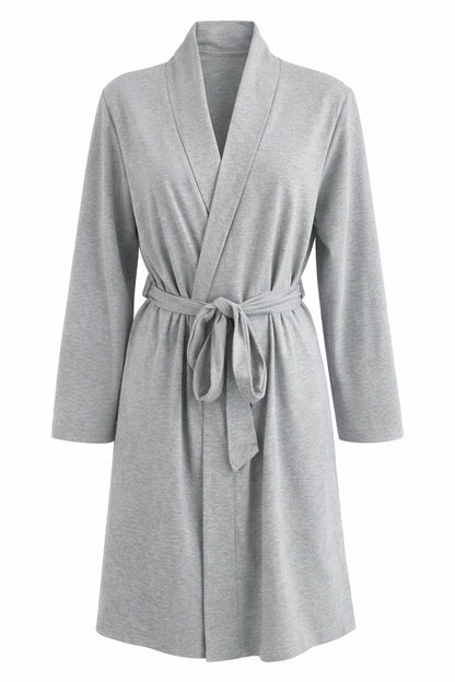 Weird Fish Belted Dressing Gown Pearl Grey Pockets Size Medium0