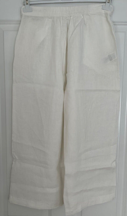 EX Seasalt White Chalk Merrivale Linen Culottes 8-20 Petite or Reg RRP £65.95