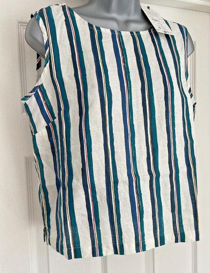 EX Seasalt River Stripe Chalk  Linen Colour Study Top 8 10 12 14 16 18 RRP £48