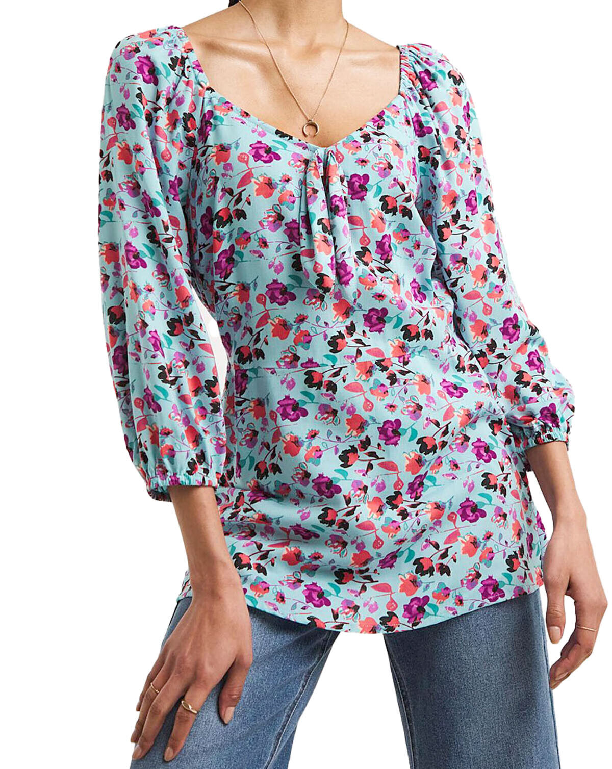 Joe Browns Blue Floral Tie Detail Top in Sizes 12, 16, 18, 20, 22 RRP £46