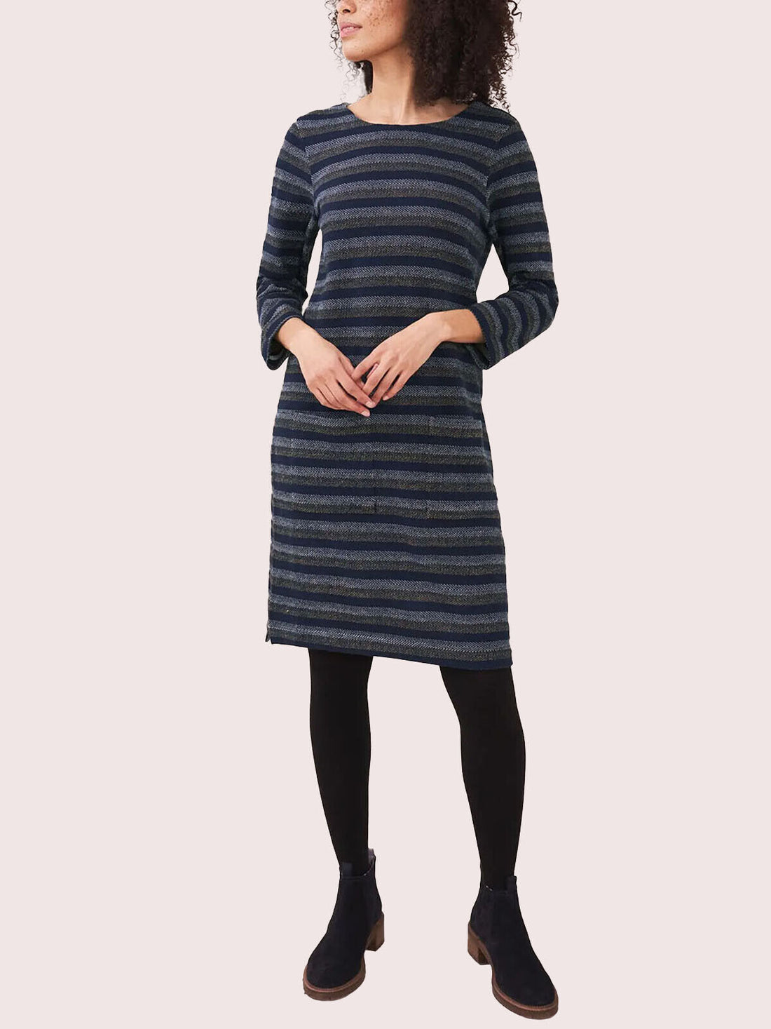 EX White Stuff Navy Sasha Stripe Shift Dress in Sizes 10, 12, 14, 16, 18 RRP £65