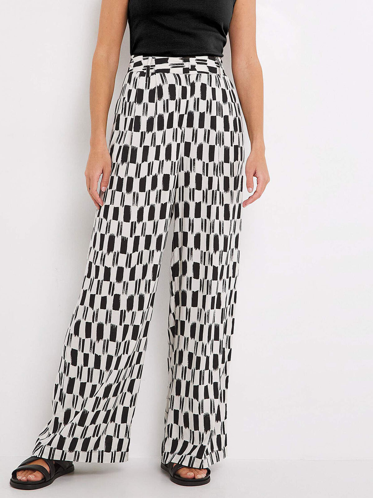 JD Williams Mono Spun Viscose Printed Trousers Sizes 24, 26, 30 RRP £28