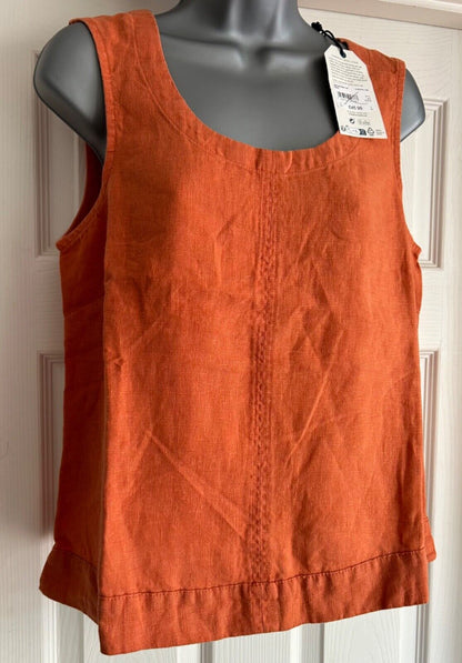 EX Seasalt Papaya Lighthouse Station Linen Vest Top Sizes 8-24 RRP £45.95