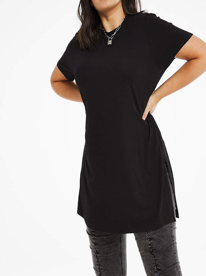 JD Williams BLACK High Neck Split Side Tunic Sizes 14, 22, 28, 32 RRP £22