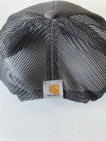 Carhartt Dark Grey Force Canvas Mesh Back Graphic Fish Logo Workwear Cap2