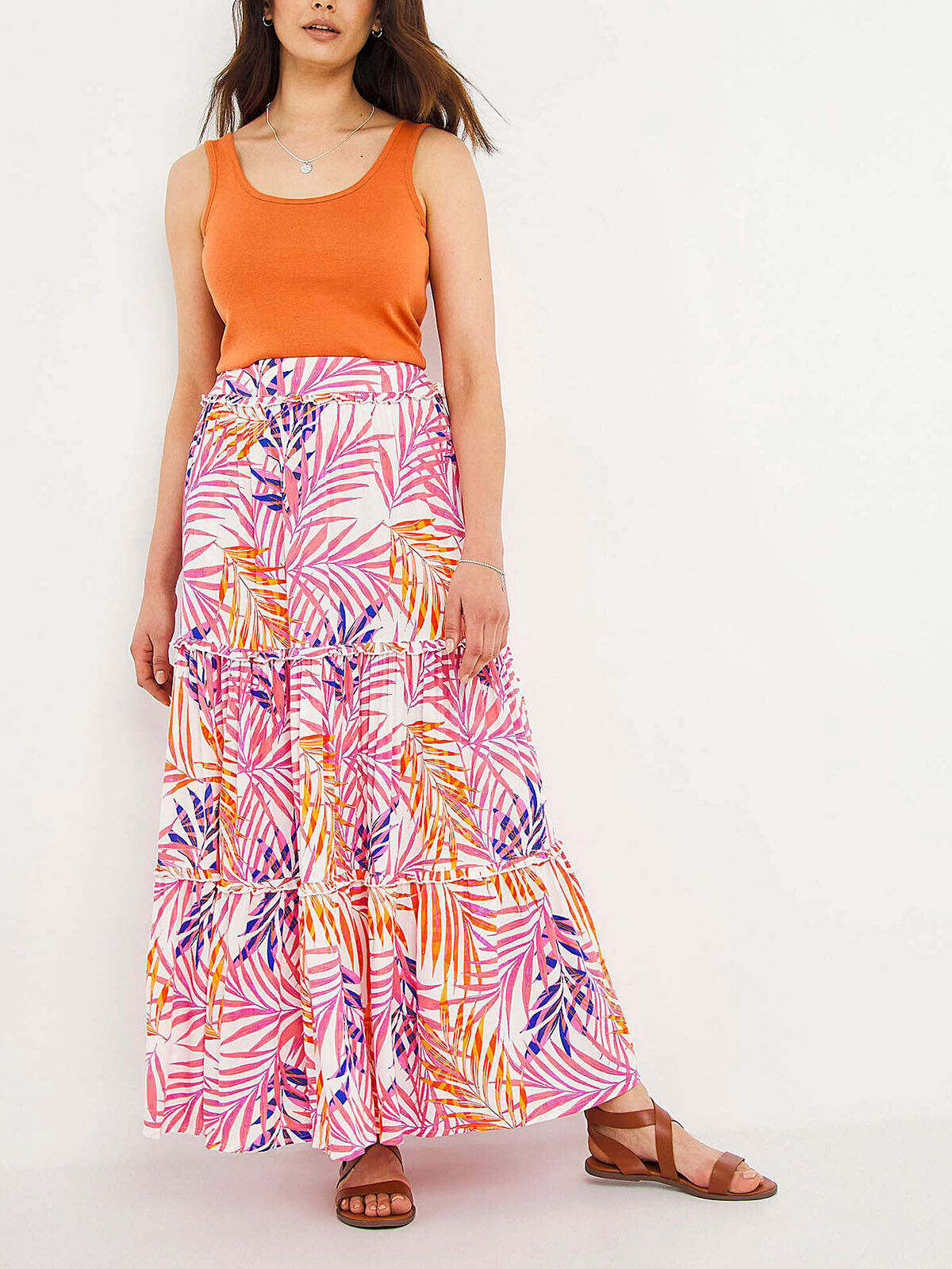 Julipa Pink Crinkle Palm Tree Skirt Sizes 16, 18, 20, 22, 28, 30 RRP £36