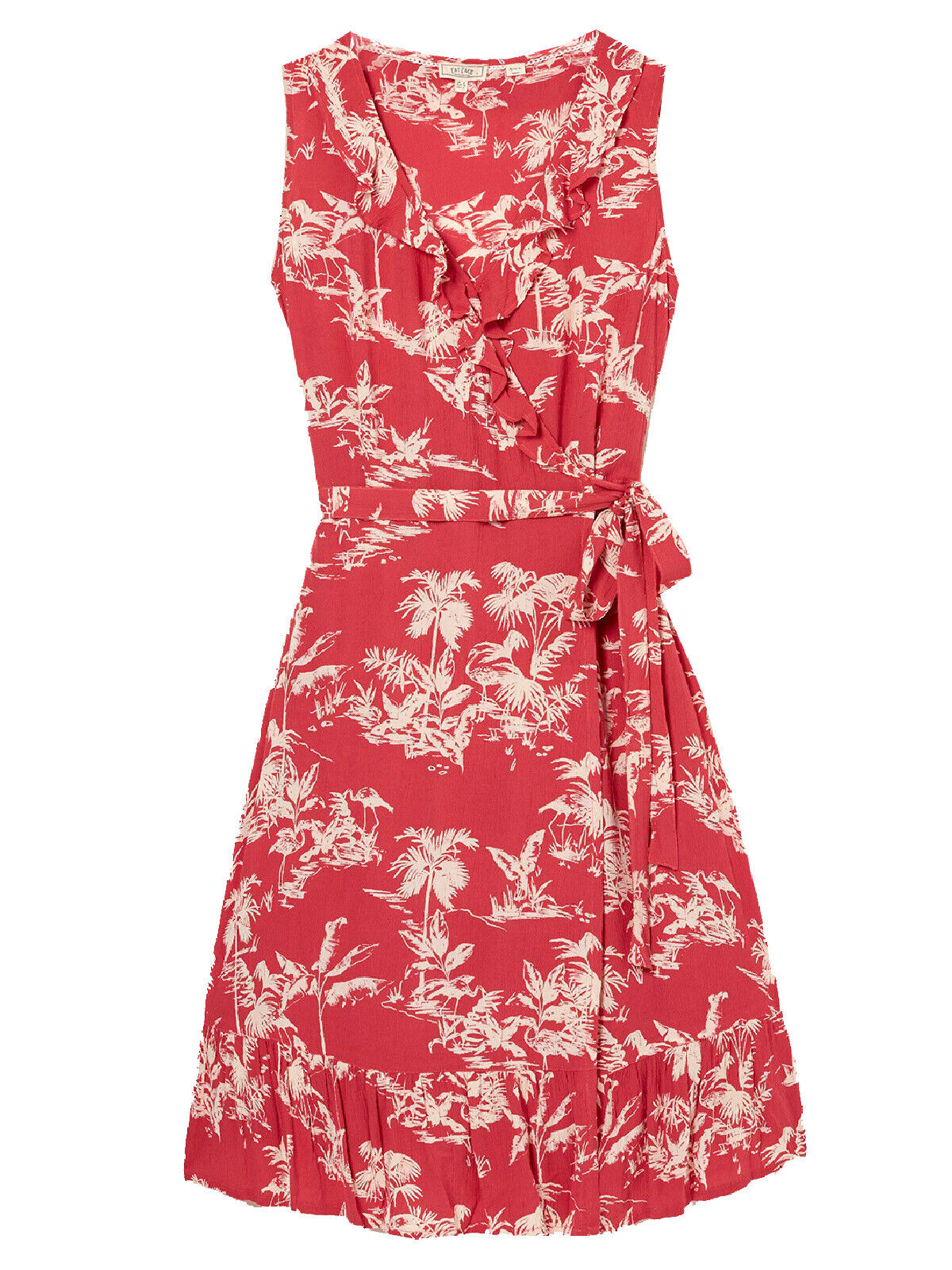 EX Fat Face Red Martha Flamingo Wrap Dress in Sizes 10, 12, 14 RRP £49.50
