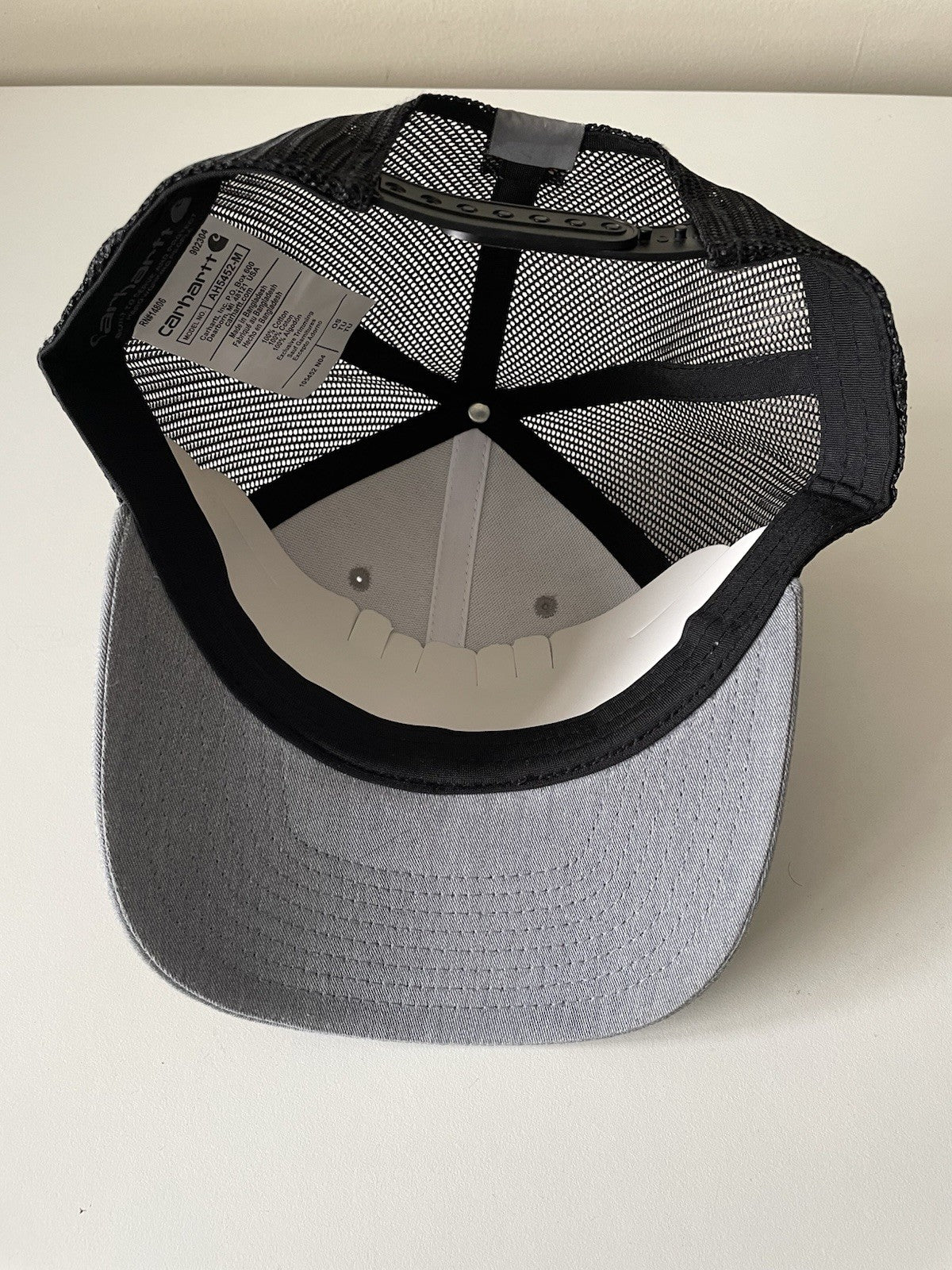 Carhartt  Grey/Black Force Cap Canvas Mesh Back Graphic Logo Workwear Cap4