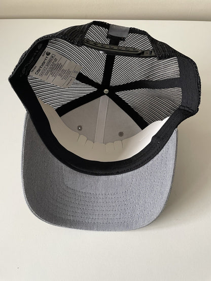 Carhartt  Grey/Black Force Cap Canvas Mesh Back Graphic Logo Workwear Cap4