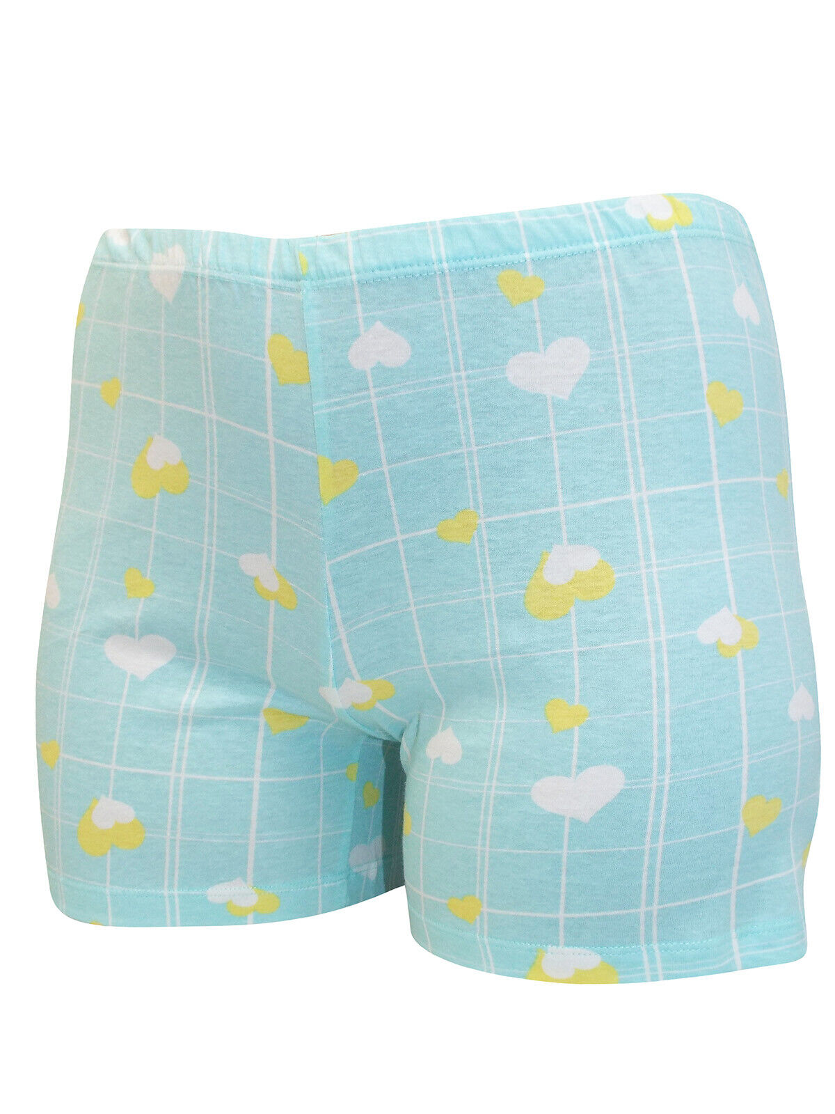 Italian Mi-a-mi Aqua Cotton Heart Frill Trim Shorts Pyjama Set 10 12 14 16 20