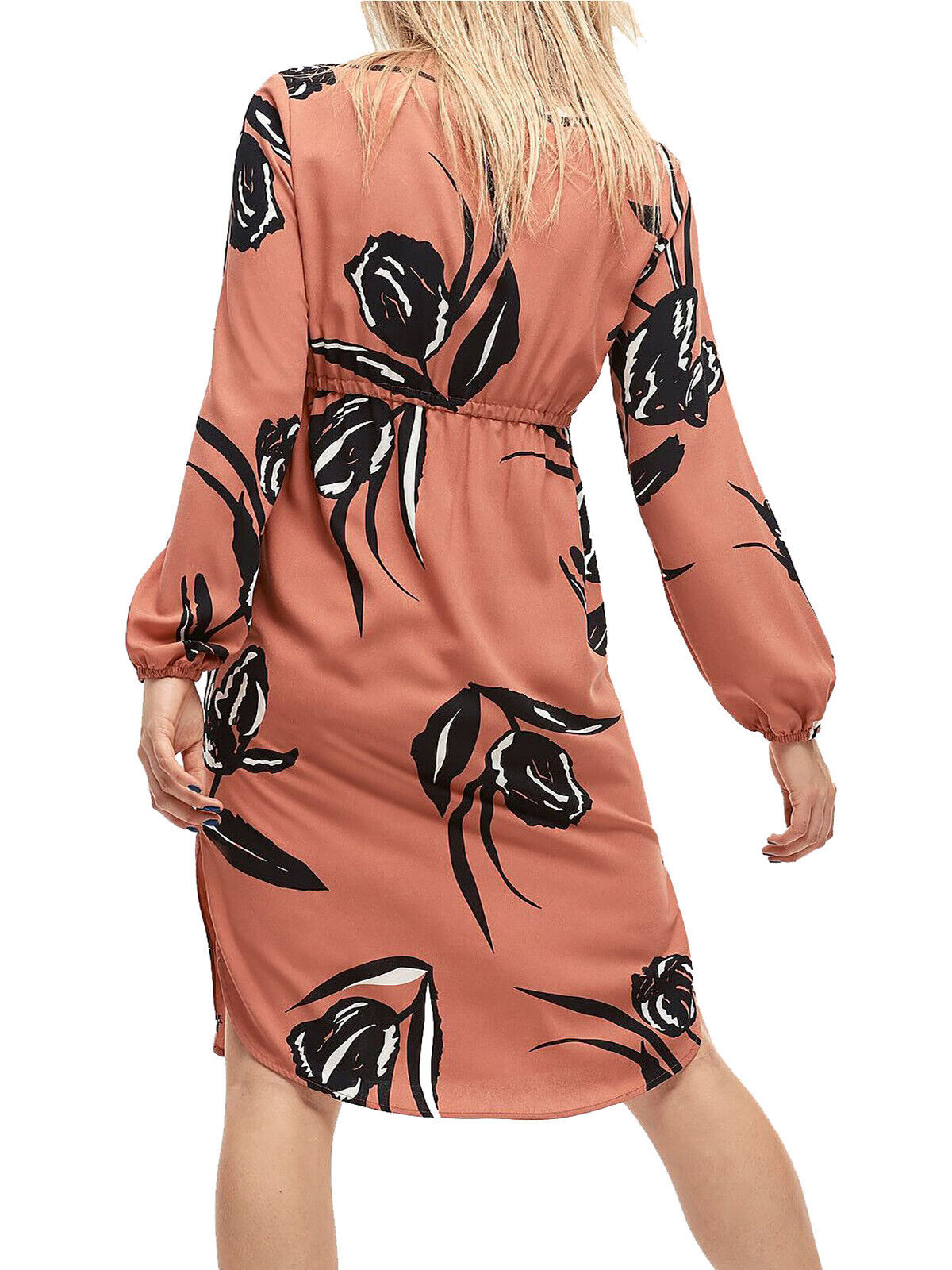 Ellos Terracotta Floral Print Wrap Front Midi Dress in UK Sizes 20-24 (EU 46-50)