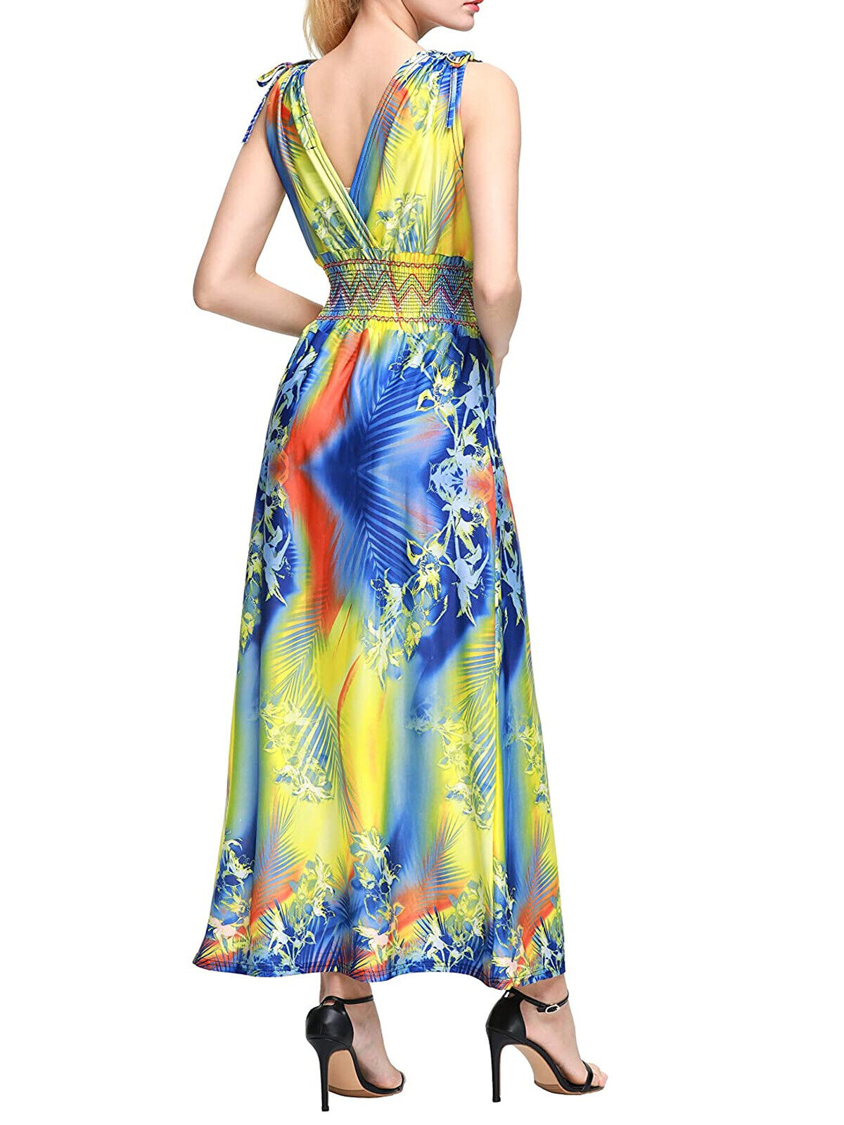Wantdo Yellow Colourful Sleeveless Maxi Hawaiian Dress Sizes 22/24 or 26/28