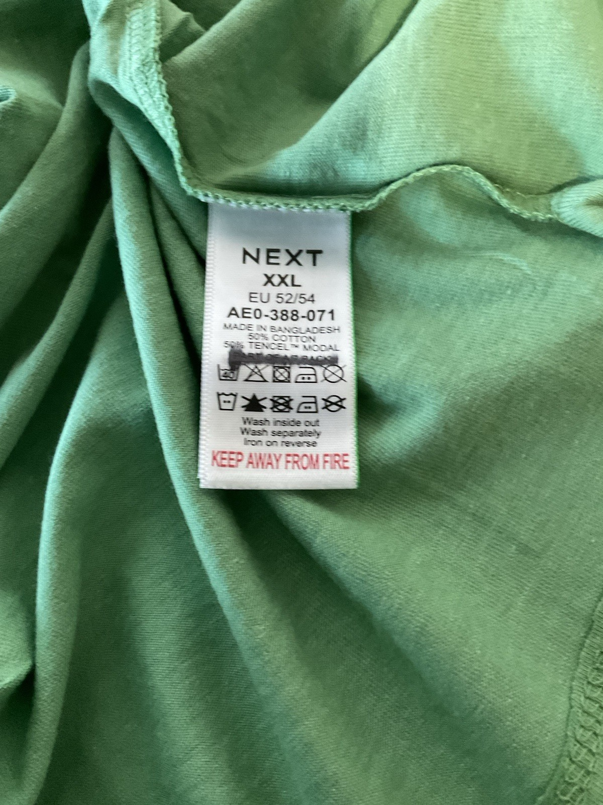 Green Cotton Modal Slouch V-Neck T-Shirt Size 2XL3
