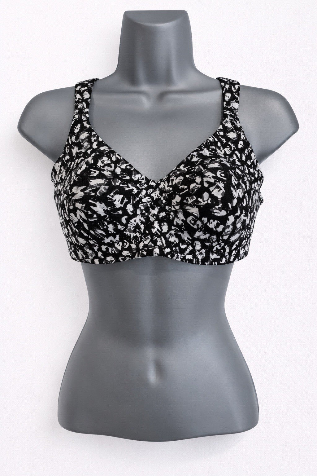 EX M*S Black/White Flexifit Underwired Minimiser Bra in Size 34C0