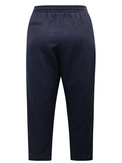 JD Williams Navy Linen Blend Tapered Trousers Sizes 14, 16, 18, 22, 26 RRP £24