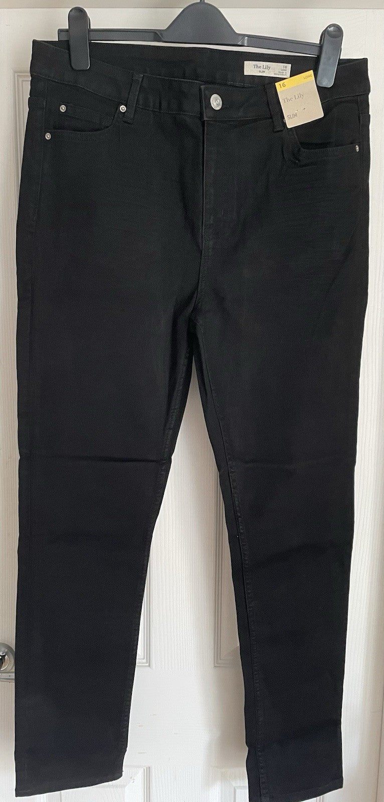 M&S The Lily Slim Black Jeans Size 16 Long0