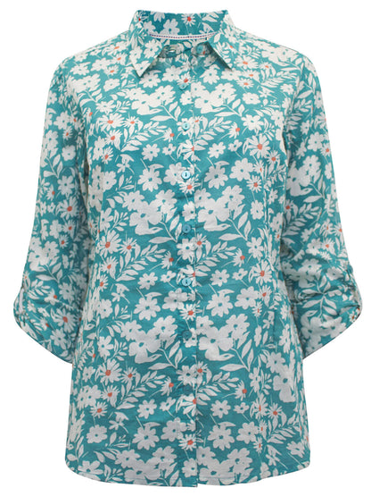 EX Seasalt Larissa Organic Cotton Shirt River Floral Valley Sizes 10-24 RRP £45