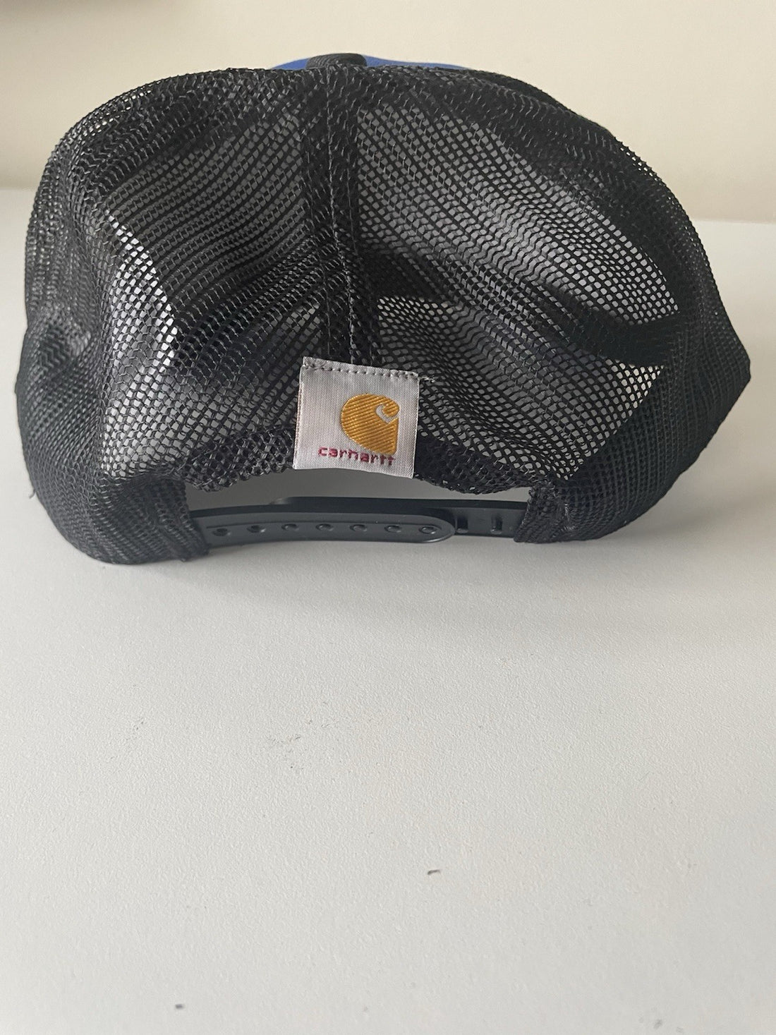 Carhartt Blue/Black Force Cap Canvas Mesh Back Graphic Logo Workwear Cap1