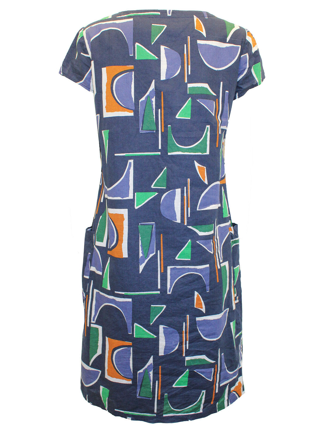 EX Seasalt Navy Wood Collage River Cove Shift Dress 10 12 14 16 20 22 24 RRP £70