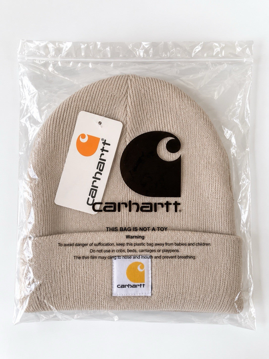 Carhartt Oatmeal Beanie Hat Brown Acrylic Rib Knit Workwear Watch Cap Unisex2