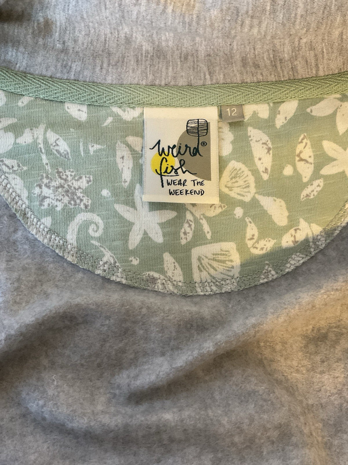 Weird Fish Belted Dressing Gown Pearl Grey Pockets Size 122
