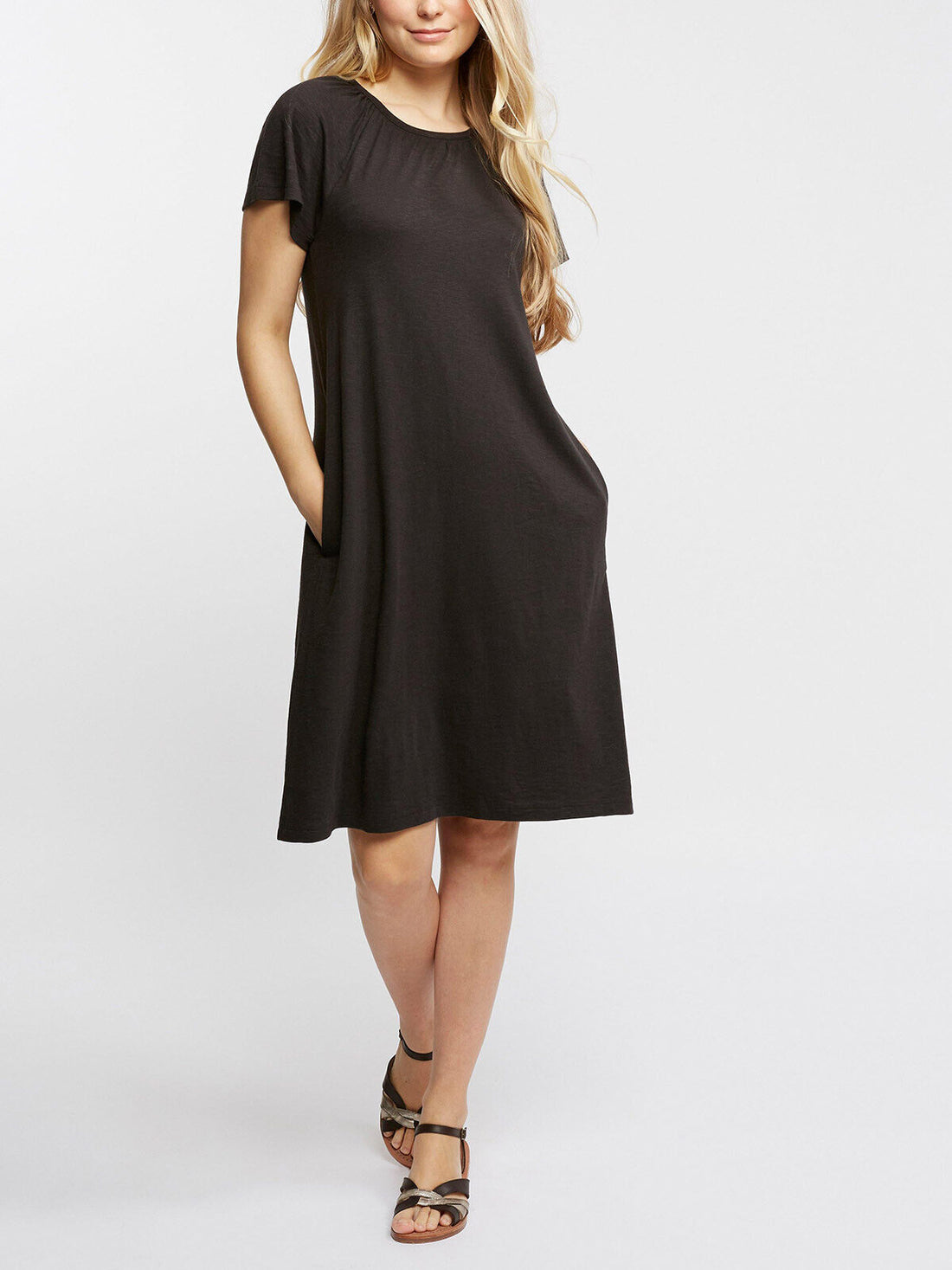 EX Fat Face Black Lucy Cotton Modal Jersey Dress in Sizes 10, 12, 18 RRP £45