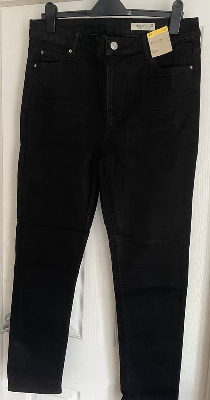 M&amp;S The Lily Slim Black Jeans Size 16 Long2