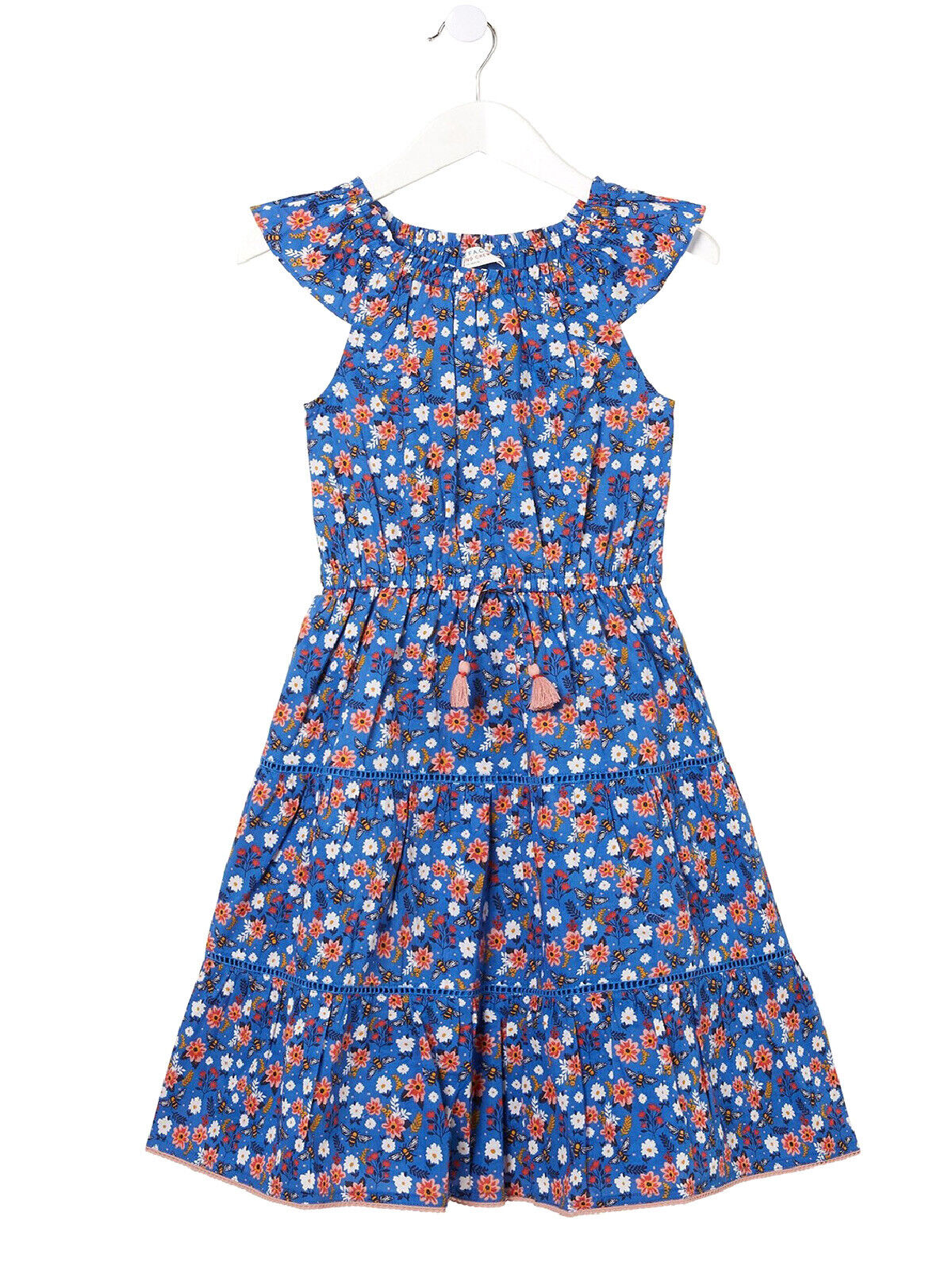 EX Fat Face Cobalt Girls Ruby Bee Print Maxi Dress 3-4 or 4-5 Years RRP £22.50