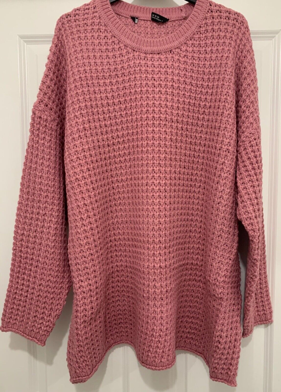 Curve Pink Plush Cable Knit Jumper in Sizes 18/20, 22/24, 26/28, 30/32