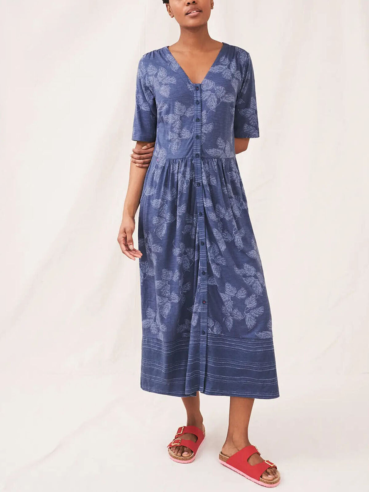 EX WHITE STUFF Blue Mia Cotton Jersey Dress in Sizes 8 10 12 14 16 18 RRP £59