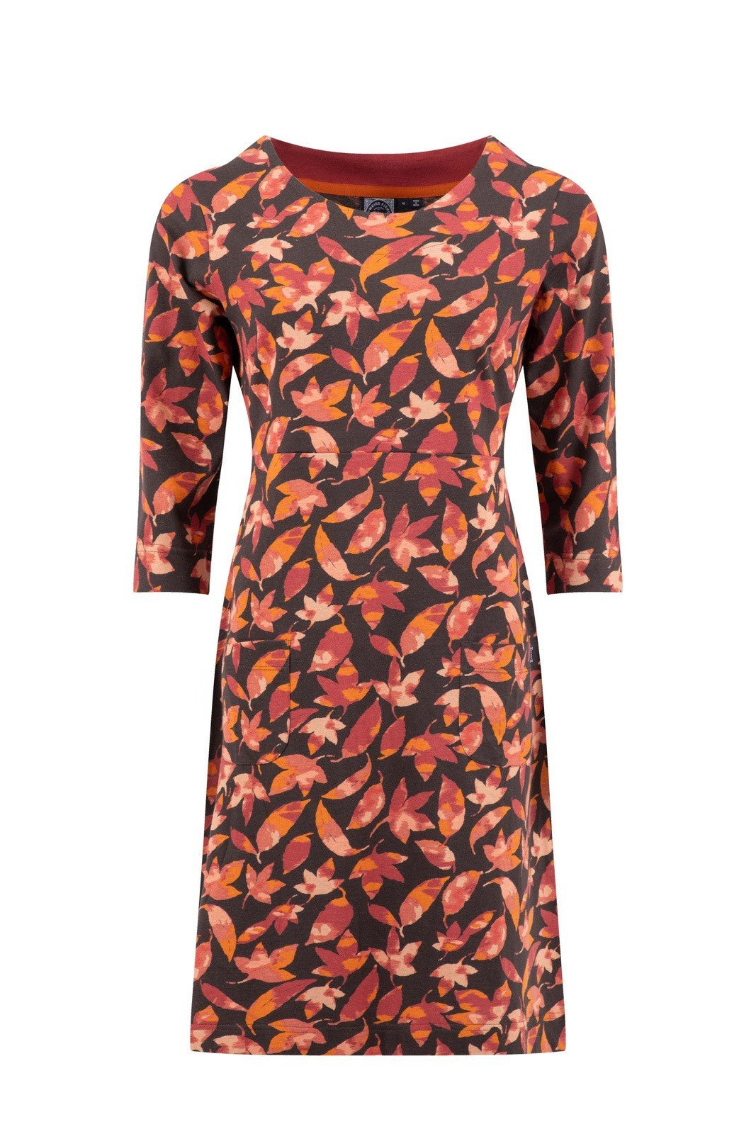 EX Weird Fish Starshine Printed Jersey Dress Leaf Brown Size 12 RRP £503