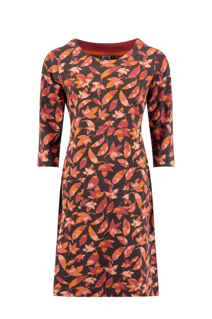 EX Weird Fish Starshine Printed Jersey Dress Leaf Brown Size 12 RRP £503