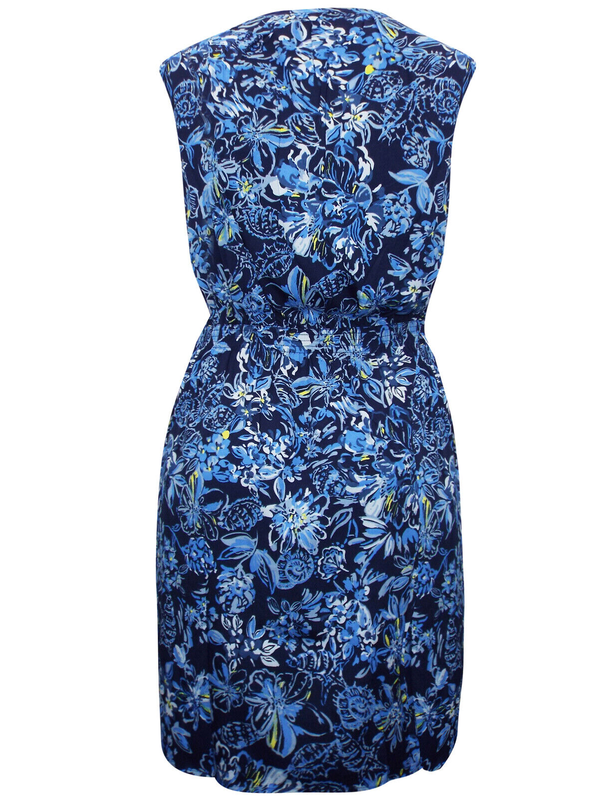 Jessica London Navy Sleeveless Floral Print Shirred Waist Dress Sizes 20 or 28