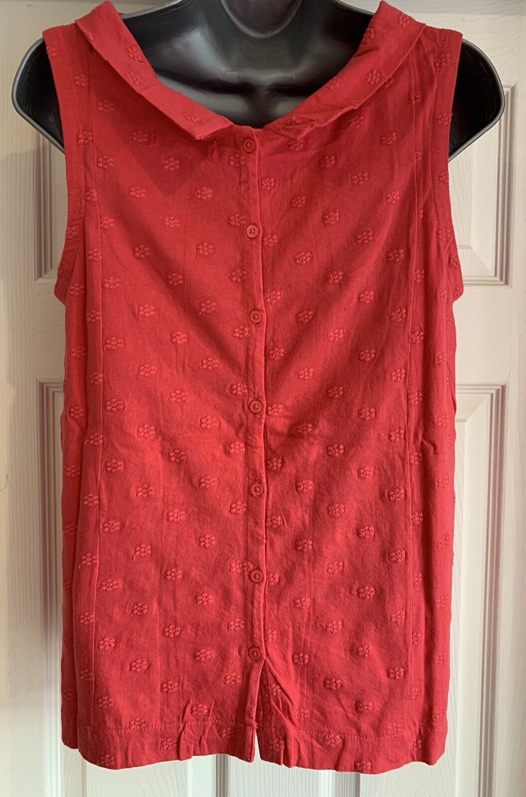 EX White Stuff Red Embroidered Petal Tank Vest Sizes 10 or 18 SECONDS