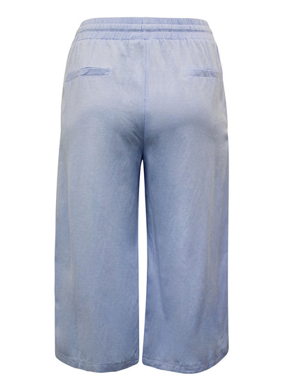 JD Williams Sky Blue Linen Blend Cropped Trousers in Sizes 16, 22, 24, 26, 32