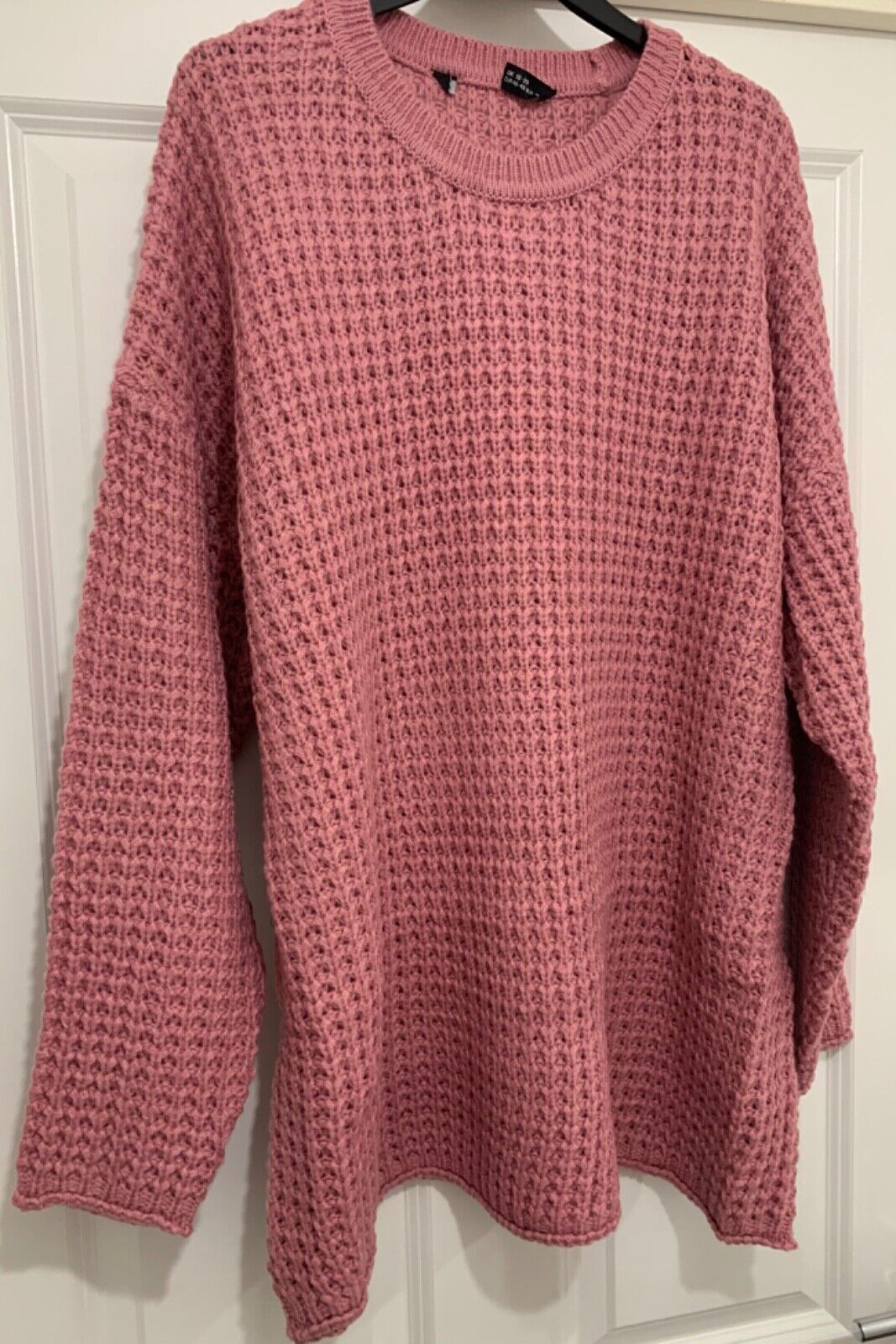 Curve Pink Plush Cable Knit Jumper in Sizes 18/20, 22/24, 26/28, 30/32