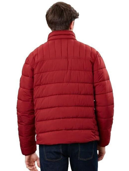 EX Joules Mens Go To Water Resistant Padded Jacket Dark Red S-XL RRP £100